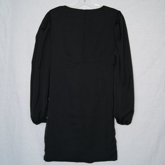 Crescent Goth Witch Medium Black Button Up Long Sleeve Loose Fit Dress - Picture 3 of 5